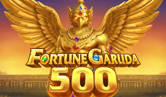 Banner de Fortune Garuda 500 con el símbolo Ex Nudge 500 y el ave dorada Garuda